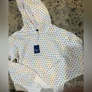 Roller RABBIT disco hearts hooded sweatshirt NWT women’s XXS  🚭